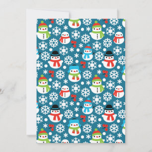 Cartes Pour Fêtes Annuelles Snowmans & Snowflakes Motif sans couture