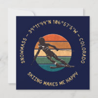 Snowmass, Colorado - Femme Skier, Texte Jaune