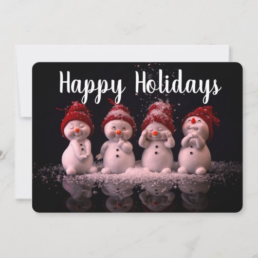 Cartes Pour Fêtes Annuelles Snowmen de vacances (Devant)