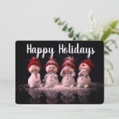 Cartes Pour Fêtes Annuelles Snowmen de vacances (Debout devant)