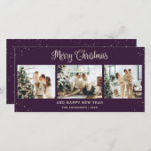 Cartes Pour Fêtes Annuelles Snowple Purple Joyeux Noël Photo (Devant / Derrière)