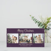 Cartes Pour Fêtes Annuelles Snowple Purple Joyeux Noël Photo (Debout devant)
