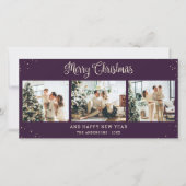 Cartes Pour Fêtes Annuelles Snowple Purple Joyeux Noël Photo (Devant)