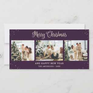 Cartes Pour Fêtes Annuelles Snowple Purple Joyeux Noël Photo