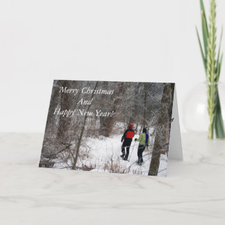 Cartes Pour Fêtes Annuelles Snowshoeing en parc