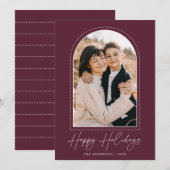 Cartes Pour Fêtes Annuelles Snowy Arch Vin Happy Holidays Photo (Devant / Derrière)