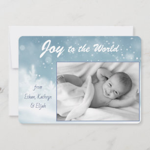 Cartes Pour Fêtes Annuelles Snowy Blue Joy au Noël Mondial