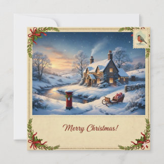 Cartes Pour Fêtes Annuelles Snowy Christmas Card II