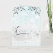 Cartes Pour Fêtes Annuelles Snowy Icy Arctic (Dos)