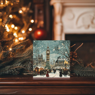 Cartes Pour Fêtes Annuelles Snowy London Christmas Scene