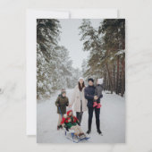 Cartes Pour Fêtes Annuelles Snowy Pine Custom Photo Christmas (Dos)