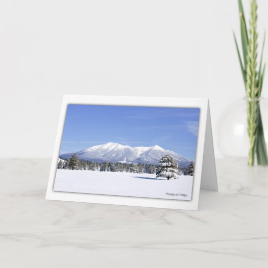 Cartes Pour Fêtes Annuelles Snowy San Francisco Peaks Custom Inside Salutation (Devant)