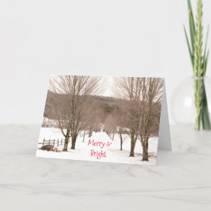 Cartes Pour Fêtes Annuelles Snowy Vermont Merry & Bright Employeur festif