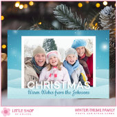 Cartes Pour Fêtes Annuelles Snowy Winter Day Personalized Family Photo