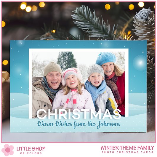 Cartes Pour Fêtes Annuelles Snowy Winter Day Personalized Family Photo