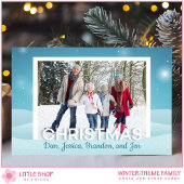 Cartes Pour Fêtes Annuelles Snowy Winter Day Personalized Family Photo