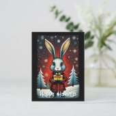 Cartes Pour Fêtes Annuelles Snowy Winter Père Noël Rabbit Noël (Debout devant)