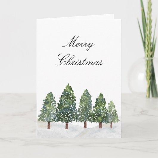 Cartes Pour Fêtes Annuelles Snowy Winter Trees - Joyeux Noël (Devant)