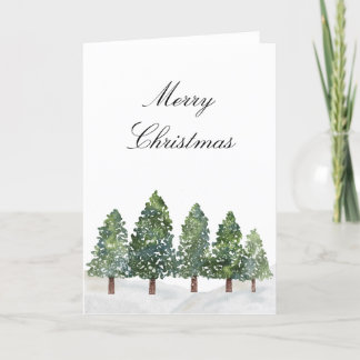 Cartes Pour Fêtes Annuelles Snowy Winter Trees - Joyeux Noël