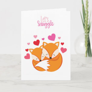 Cartes Pour Fêtes Annuelles Snuggle Fox Valentine's Greeting Card