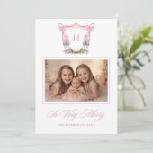 Cartes Pour Fêtes Annuelles So Very Merry Nutcracker Monogram Crest (Debout devant)