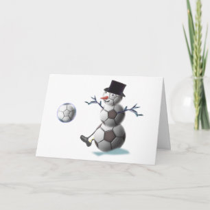 Cartes Pour Fêtes Annuelles Soccer Ball Snowman Noël