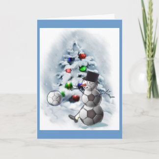 Cartes Pour Fêtes Annuelles Soccer Ball Snowman Noël