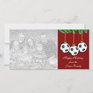 Cartes Pour Fêtes Annuelles Soccer Christmas Photo Card