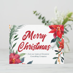 Cartes Pour Fêtes Annuelles Société de fleurs de poinsettia personnalisées Joy