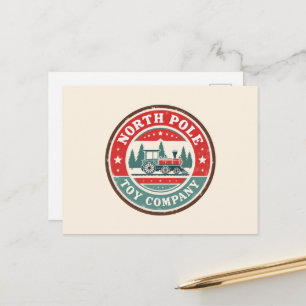 Cartes Pour Fêtes Annuelles Société de jouets festive du pôle Nord