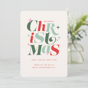 Cartes Pour Fêtes Annuelles Société de typographie de Noël moderne