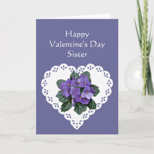 Cartes Pour Fêtes Annuelles Soeur Africaine Violette Fleur Valentine Poème