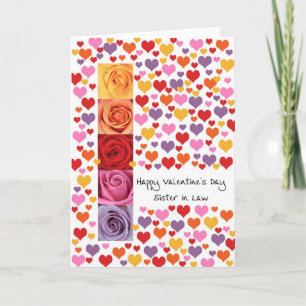 Cartes Pour Fêtes Annuelles Soeur en Droit Coloré Saint-Valentin