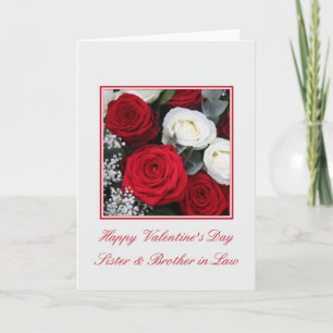 Cartes Pour Fêtes Annuelles Soeur et Frère en Droit roses de Valentine
