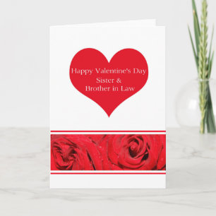 Cartes Pour Fêtes Annuelles Soeur et mari Heureuses Saintes-Valentin Roses