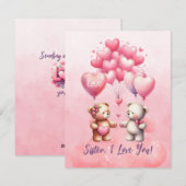 Cartes Pour Fêtes Annuelles Soeur, Je T'Aime Valentine (Devant / Derrière)