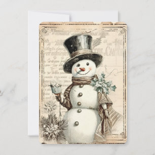 Cartes Pour Fêtes Annuelles Soeur musicale Snowman - Noël Vintage