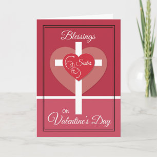 Cartes Pour Fêtes Annuelles Soeur, Nun Saint Valentin Bénédictions Coeur