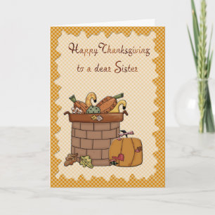 Cartes Pour Fêtes Annuelles Soeur Thanksgiving