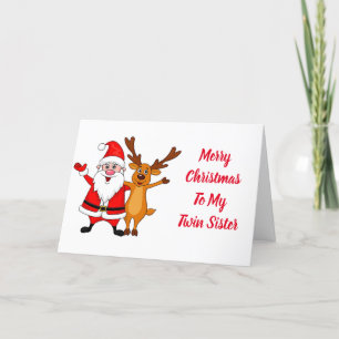 CARTES POUR FÊTES ANNUELLES "SOEUR" TWIN À NOËL AVEC AMOUR