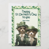 Cartes Pour Fêtes Annuelles Soeurs shamrocks : Les Pups Maltais Fêtent St. Pad (Devant)