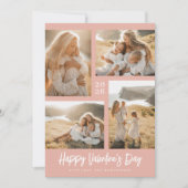 Cartes Pour Fêtes Annuelles Soft Blush Valentine Photo Collage (Devant)