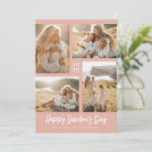 Cartes Pour Fêtes Annuelles Soft Blush Valentine Photo Collage (Debout devant)