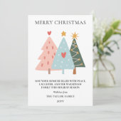 Cartes Pour Fêtes Annuelles Soft Pastel Scandi-style Christmas Trees (Debout devant)