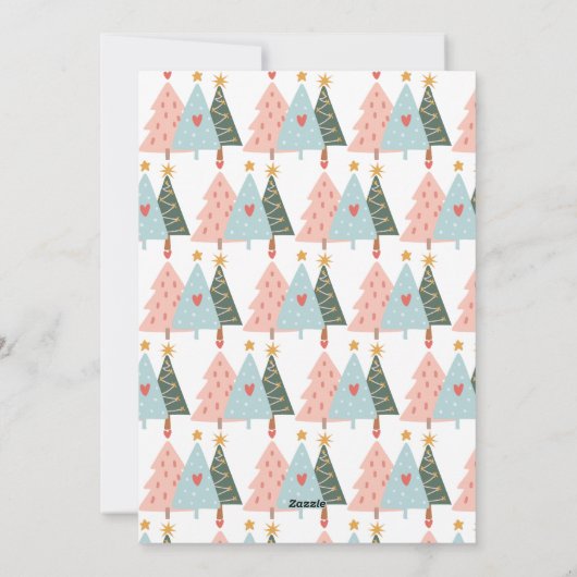 Cartes Pour Fêtes Annuelles Soft Pastel Scandi-style Christmas Trees (Dos)