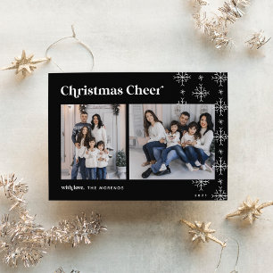 Cartes Pour Fêtes Annuelles Soin de Noël Photo des Flèches de neige modernes