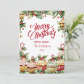 Cartes Pour Fêtes Annuelles Soins sucrés de Whimsical Noël (Debout devant)