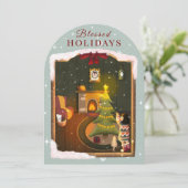 Cartes Pour Fêtes Annuelles Soir de Noël cosy (Debout devant)