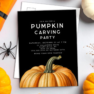 Cartes Pour Fêtes Annuelles soirée de découpage de citrouille d'Halloween