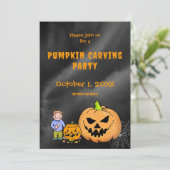 Cartes Pour Fêtes Annuelles Soirée de découpage de citrouilles Halloween Jack- (Debout devant)